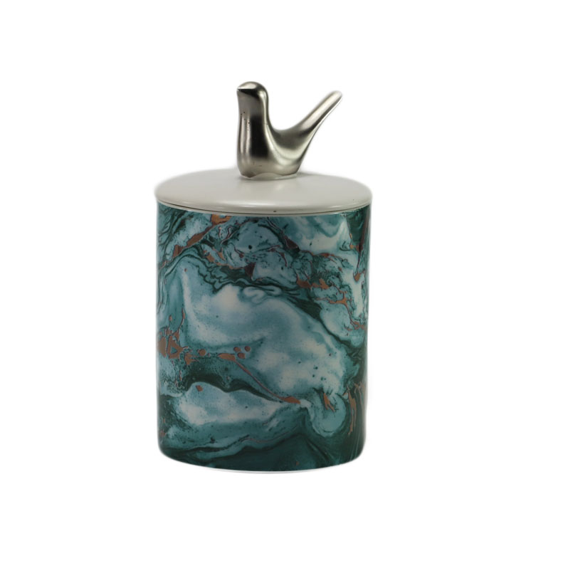 Fashionable Ceramic Sublimation Cylinder Design Container Round Shape Candle Jar factory