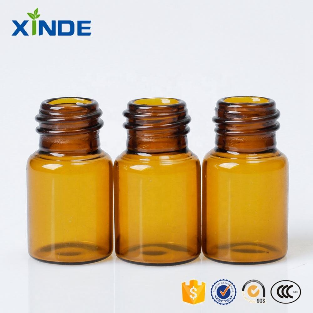 Pil obat kaca kapsul amber botol kosong kemasan botol kaca mulut lebar dengan tutup untuk detail tablet vitamin