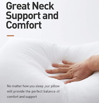 White polyester bed neck pillows details