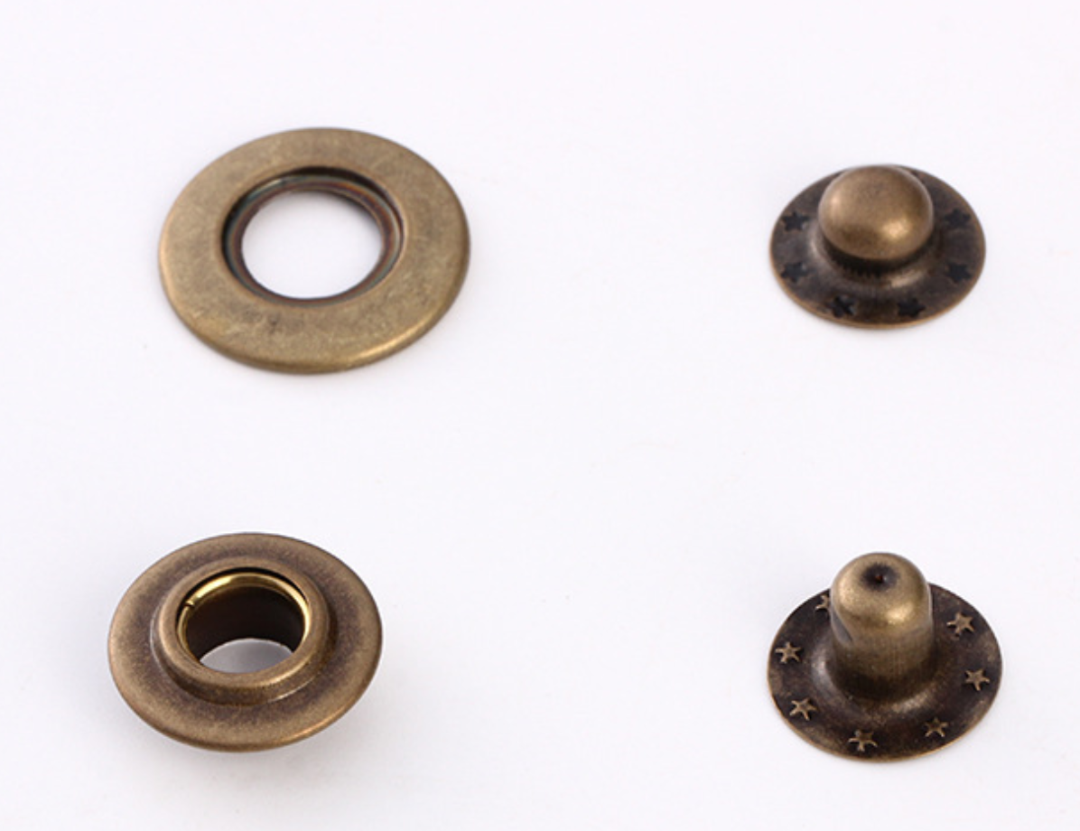 Four parts metal brass metal ring snap button for garment