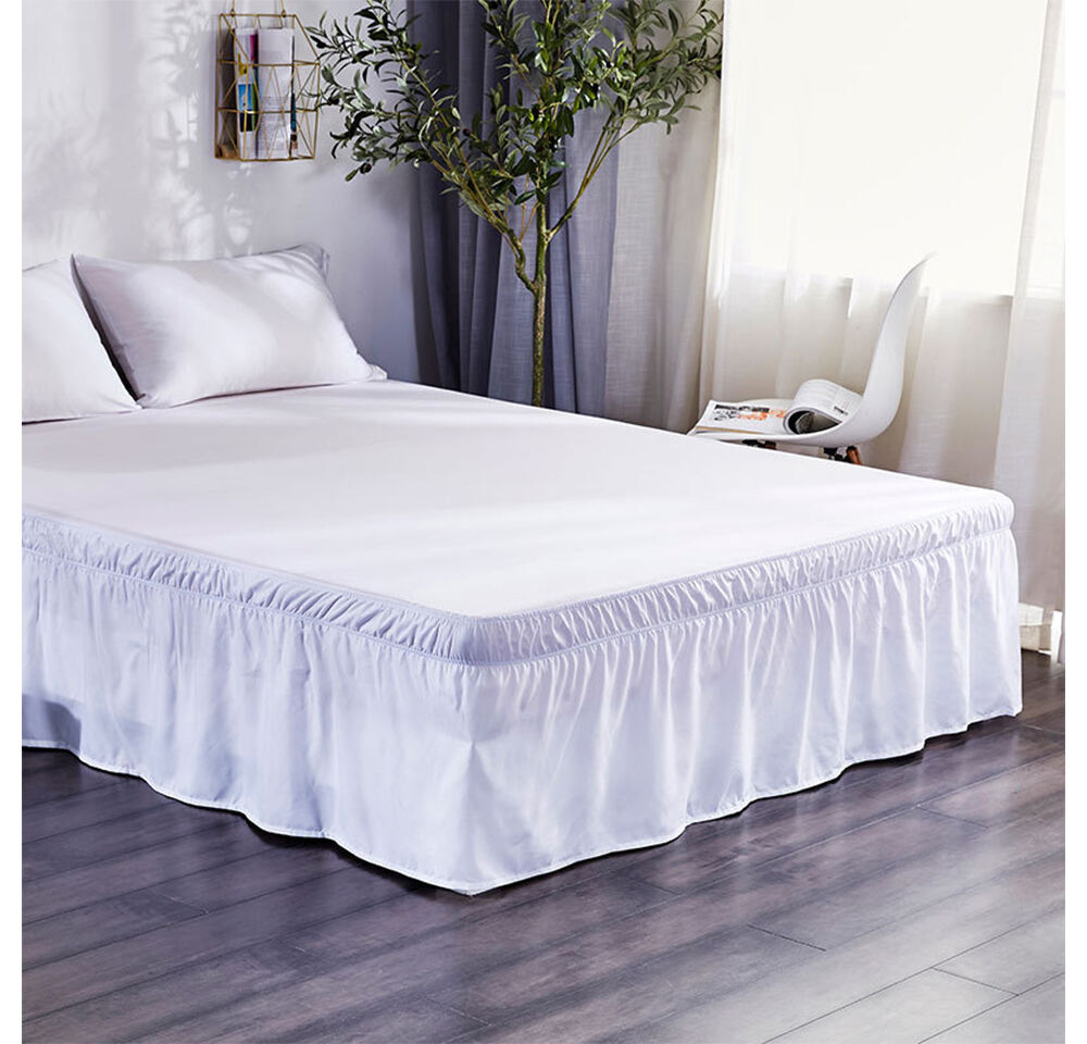 Hotel Bed Skirt Wrap Around Elastic Without Bed Surface Twin /Full/ Queen/ King Size 40cm Height for Home Decor manufacture