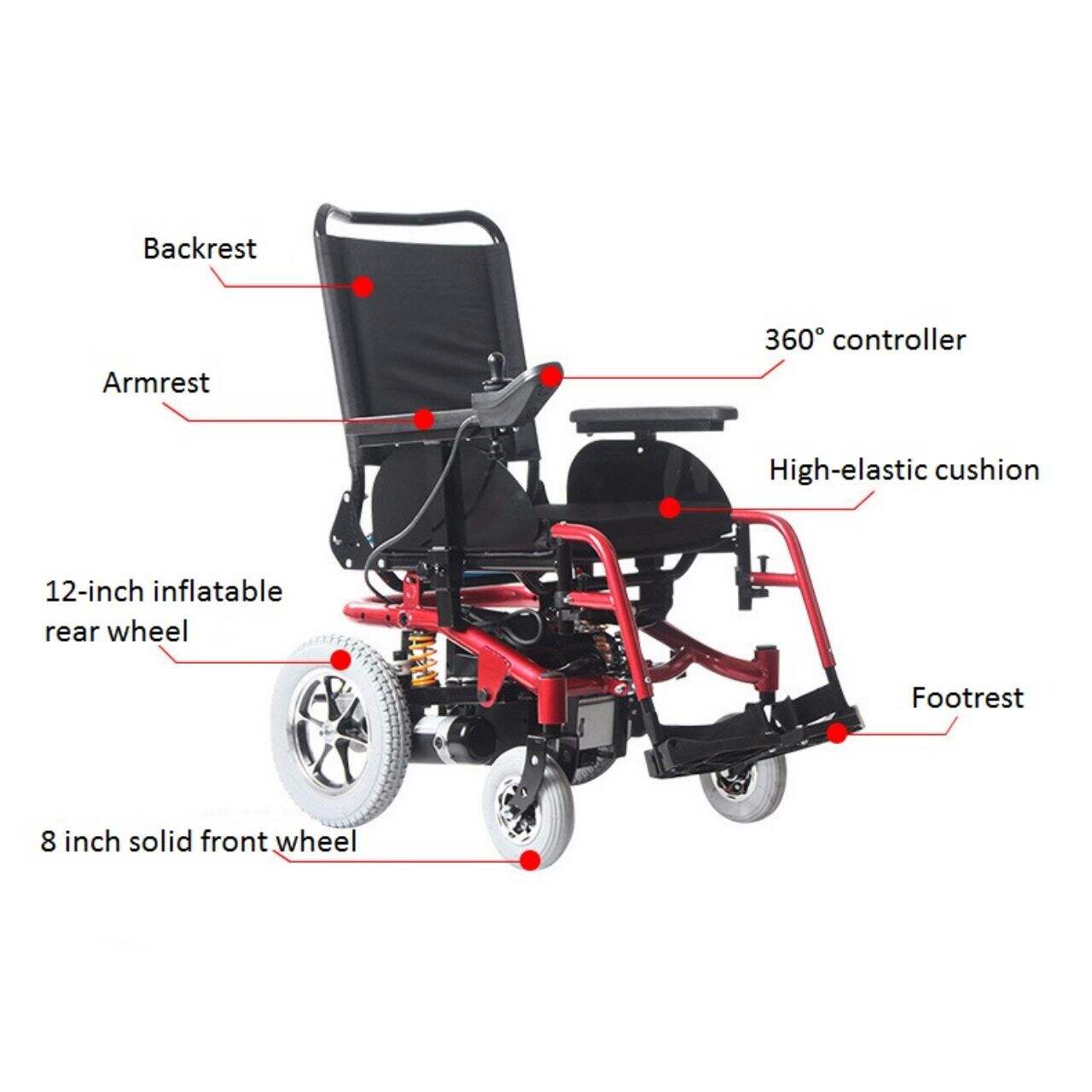 KSM-510 Best Selling Off Road Powerful Heavy Duty Comfortable Electric Wheelchair all terrain heavy duty power wheelchair supplier