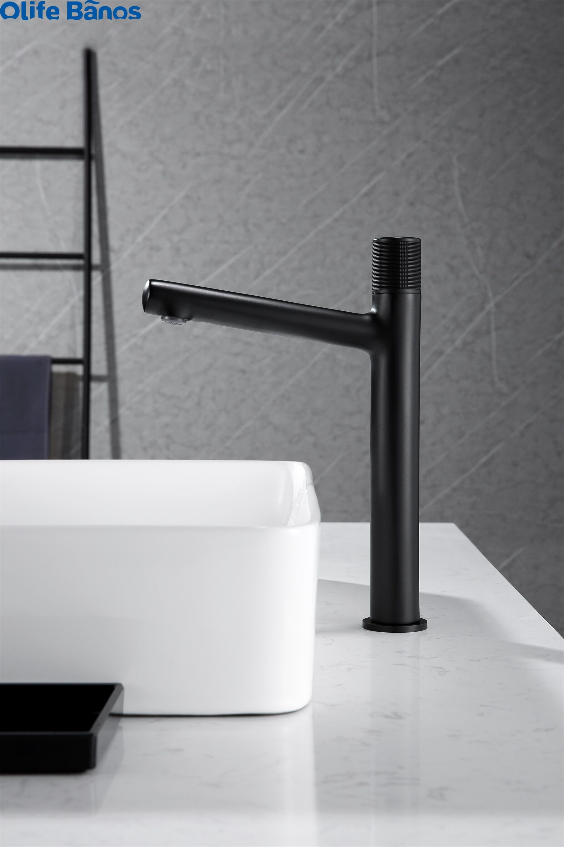 Olife Banos high end  Hot and cold high bathroom mixer black gunmetal brush brass basin faucet water tap for hotel apartment factory