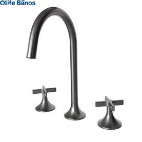 2 Handle Widespread Bathroom Faucets Matte Black with Valve and Pop-Up Drain Assembly Black 8 Inches 3 Hole Bathroom Faucet factory