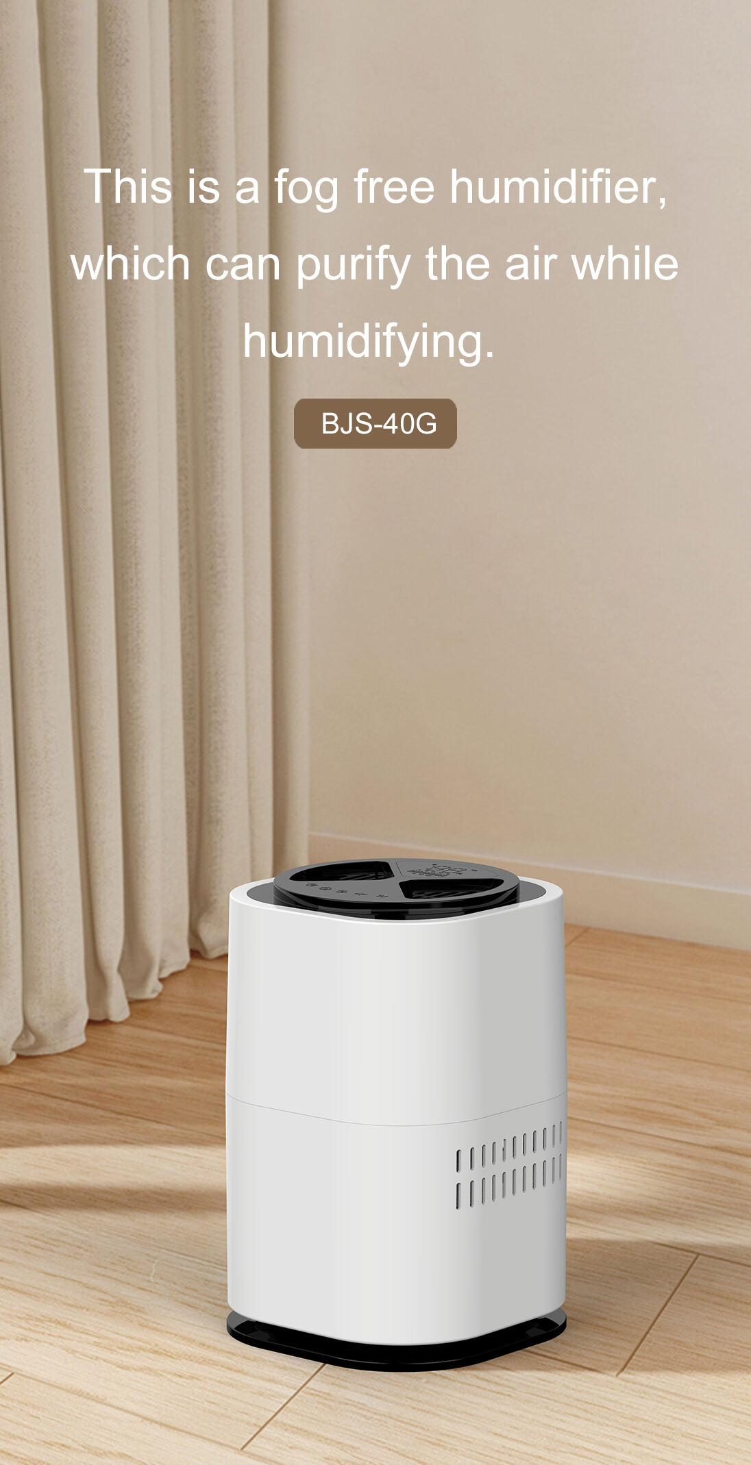 New Design 4L Large Capacity Cool Fogless Humidifier Large Humidifiers For Room details