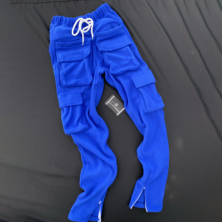 DiZNEW Custom Men Straight Leg Fleece Cargo Pants With Big Pockets manufacture