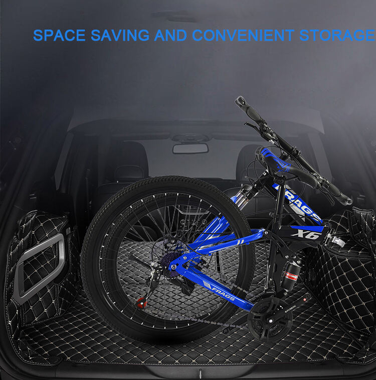 Factory Wholesale 26 Inch Suspension MTB Folding Bicycle Mountain Bike 21 24 27 30 Speed with Disc Brake Cheap and Cool details