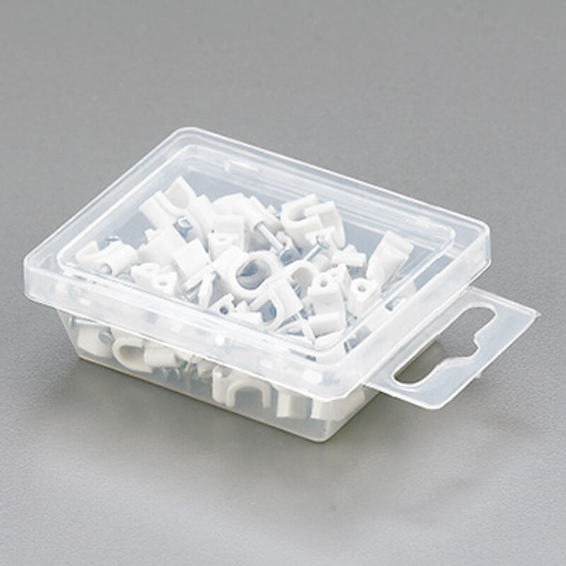 White Plastic Electric Circle Cable Clip with Nails manufacture