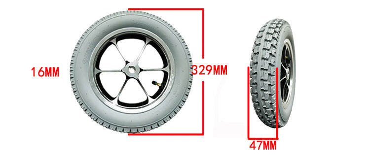 New 12-Inch Pneumatic Rubber Aluminum Rim Keyway Bearing Driving Wheel Elderly Bicycles/Electric Shopping Carts Retail Industry supplier