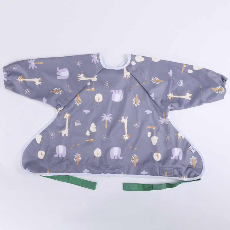 Infant Custom Printed Baby Apron Bib Weaning Smock Bib factory