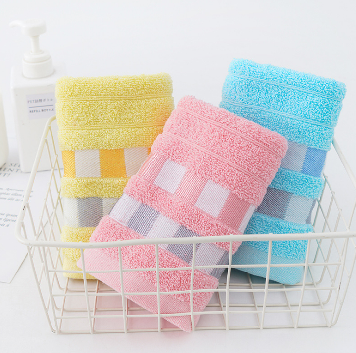 Home Textile 3 Color Satin Absorbent Hand Towels Organic White Face Towel 100% Cotton