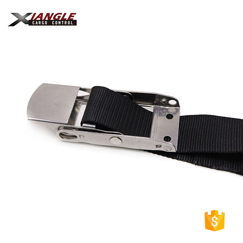 2 inch 50mm heavy duty 304 stainless steel over center buckle adjustable cargo lashing tie down straps with hook factory