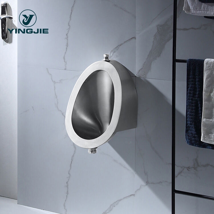 Popular SUS304 Wall Mounted Oval Waterless Bathroom Male toilet Urinal Stainless Steel Toilets Sensor Urinal for Men