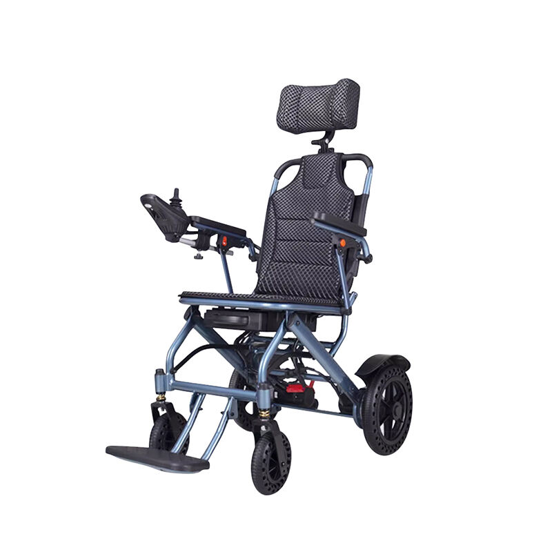 Amazon Hot selling Customized Aluminum portable Lightweight Power chair for disable/elderly High backrest ly down electric chair factory