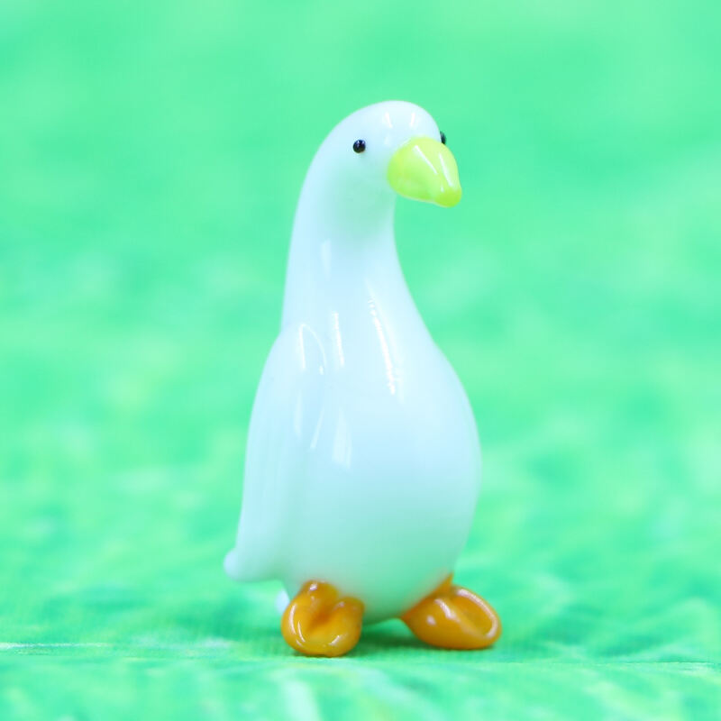 High Quality Creative Glass  Animal Figurine Mom  Baby Duck Desktop Accessories Collection factory