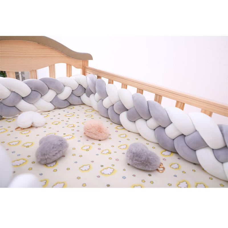 Crib bumper 1M/2M/3M Baby Bumper Bed Braid Knot Pillow Cushion Bumper for Infant Crib Protector Cot Bumper Room details