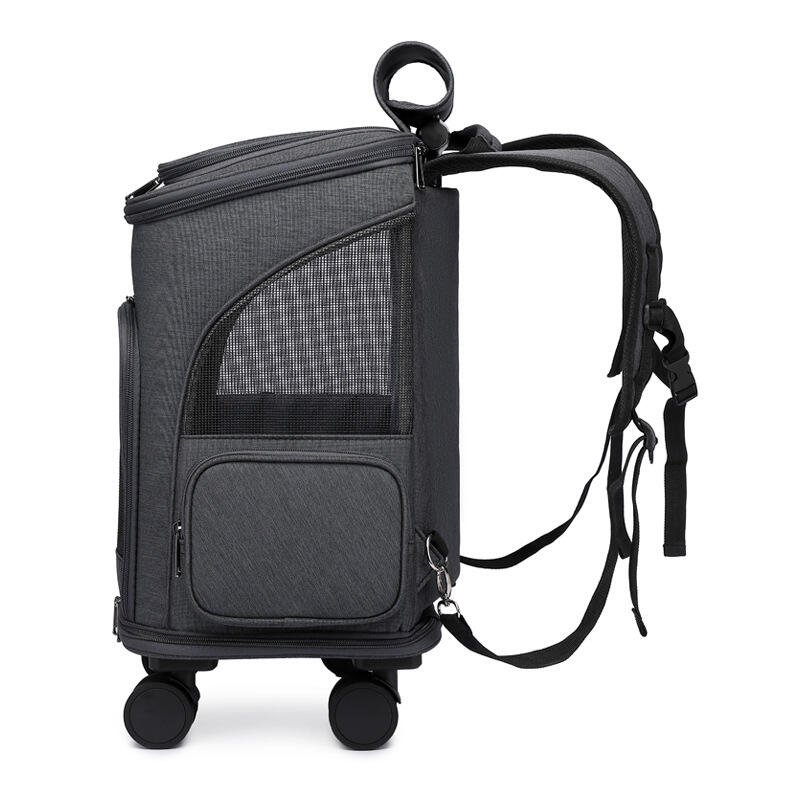 Foldable Small Dog And Cat Trolley Bag Pet Carriers Backpack With Wheels For Travel factory