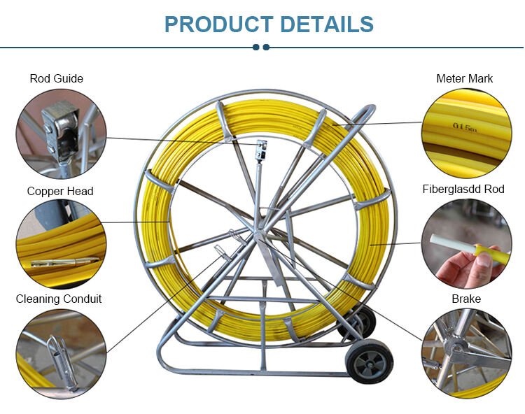 Wheeled Fiberglass Duct Rodder 8mm, 9mm, 10mm, 11mm, 12mm, 13,mm, 14mm, 15mm, 16mm, 18mm supplier