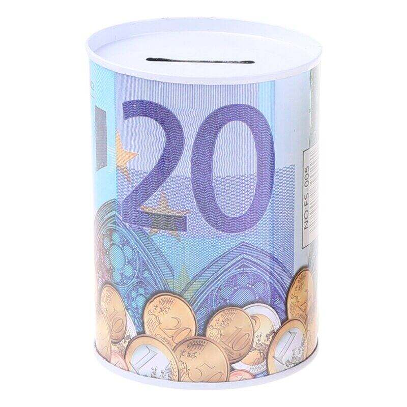 Custom money tin box coin saving tins round piggy bank sublimation piggy bank metal piggy bank money saving box supplier