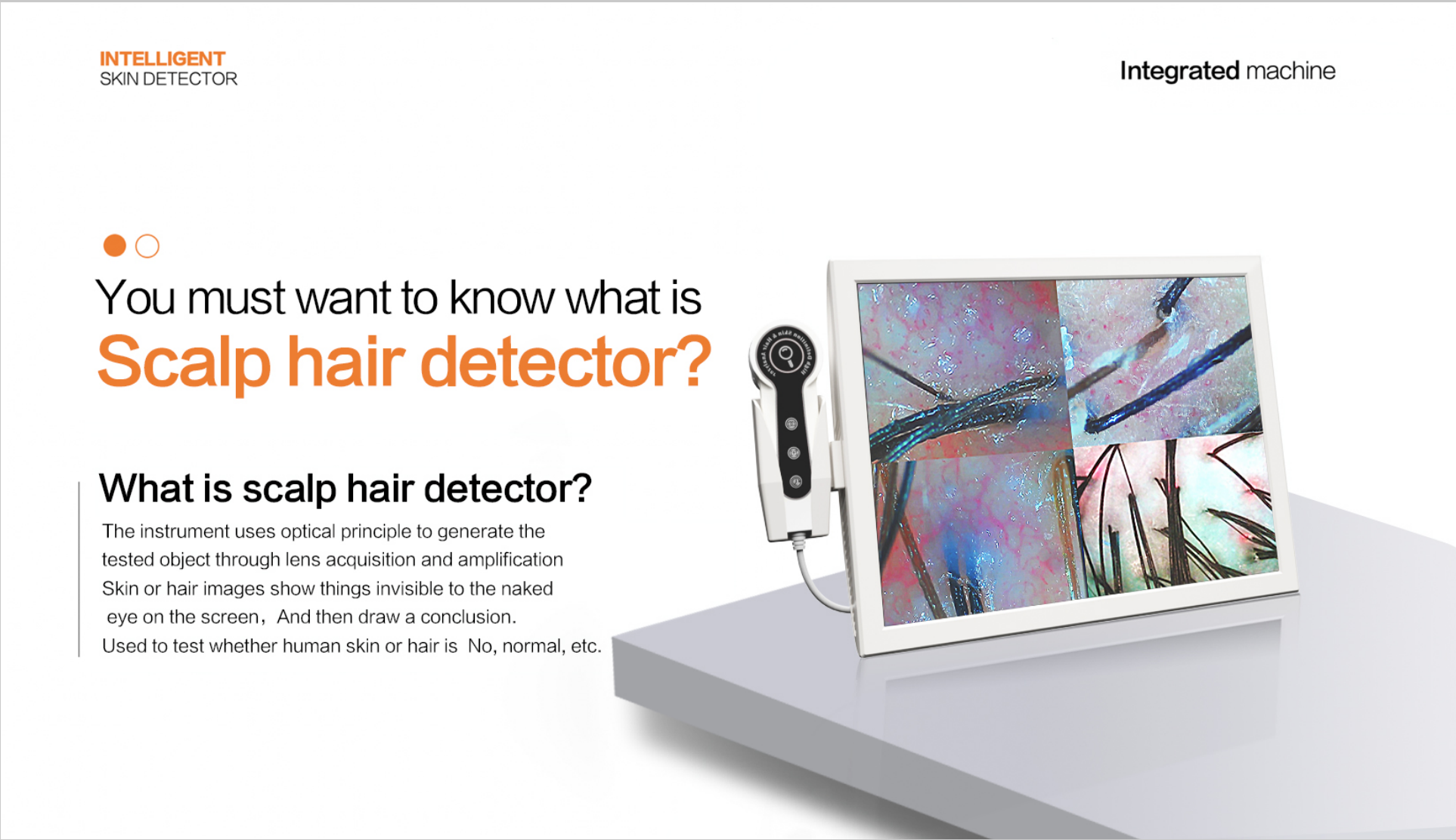 The BV portable HD dual probe detector can analyze scalp hair follicles as well as skin manufacture