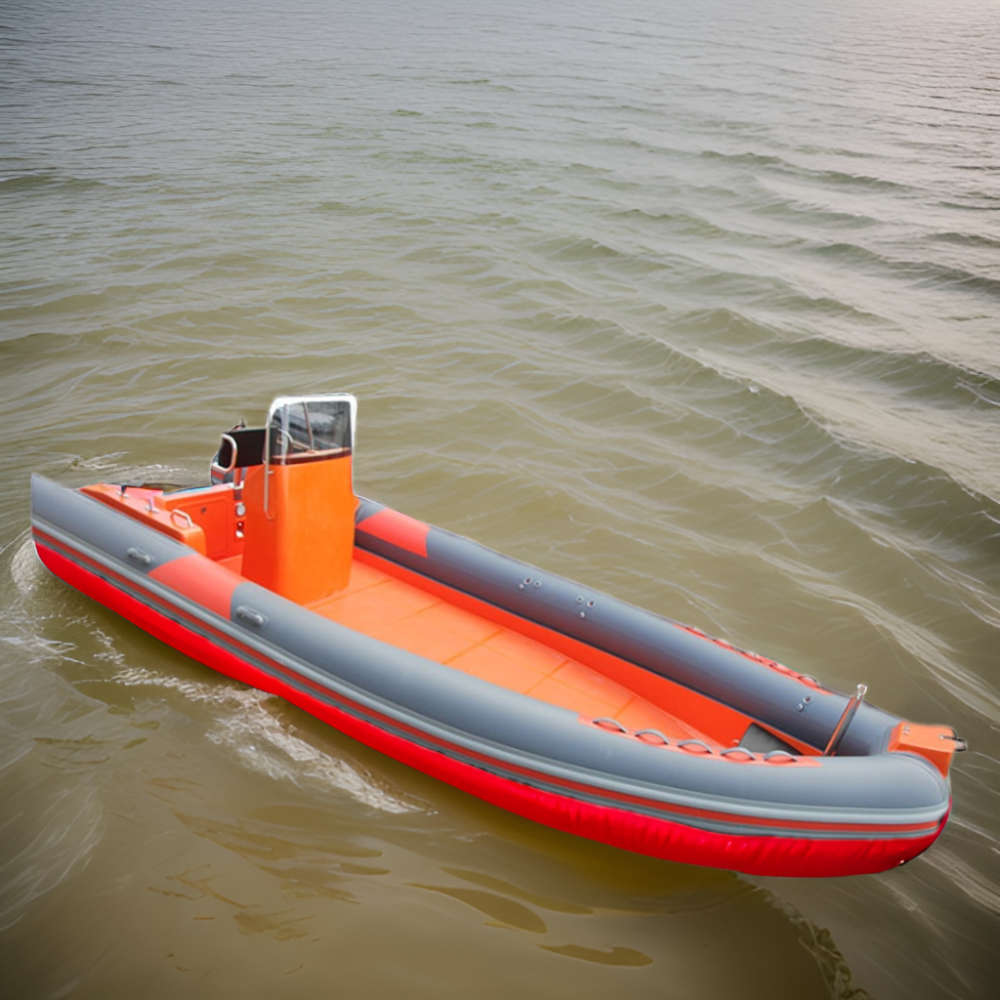 New Luxury 760  Patrol Rigid RIB Hypalon Fiberglass Inflatable Boat With Outboard Motor manufacture