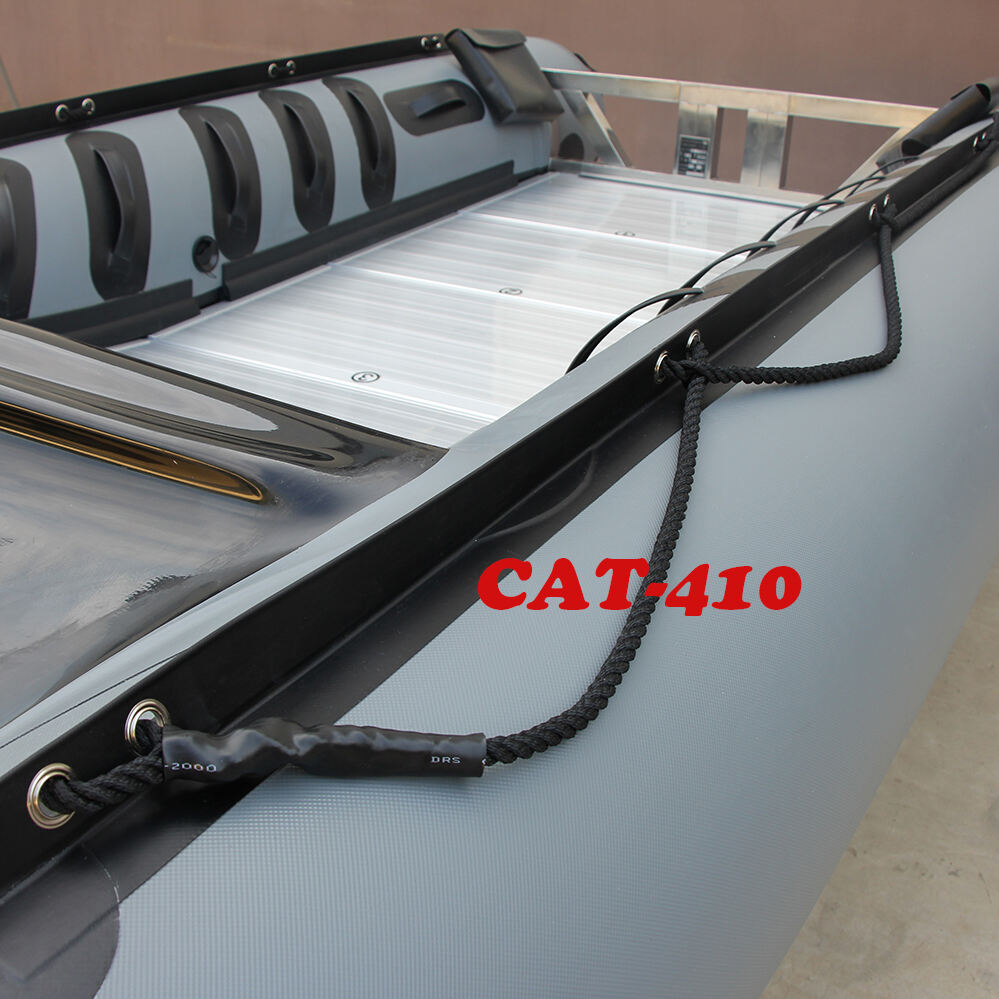 Zhenbo super CAT ZBC-410 4.1m High Speed Thundercat Inflatable Catamaran Aluminium Floor Sailing Boat factory