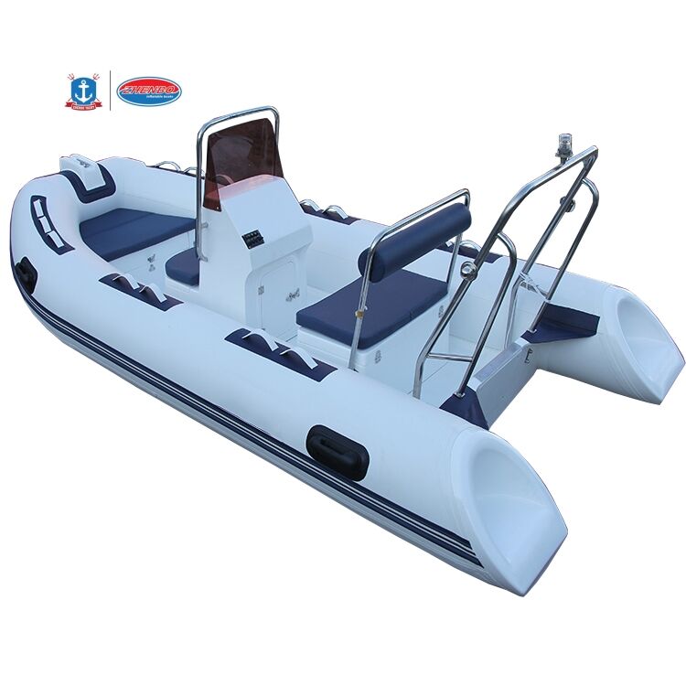 CE Certified 390cm luxury durable rib boat fiberglass bottom hypalon tube inflatable center console rib 390 boat manufacture