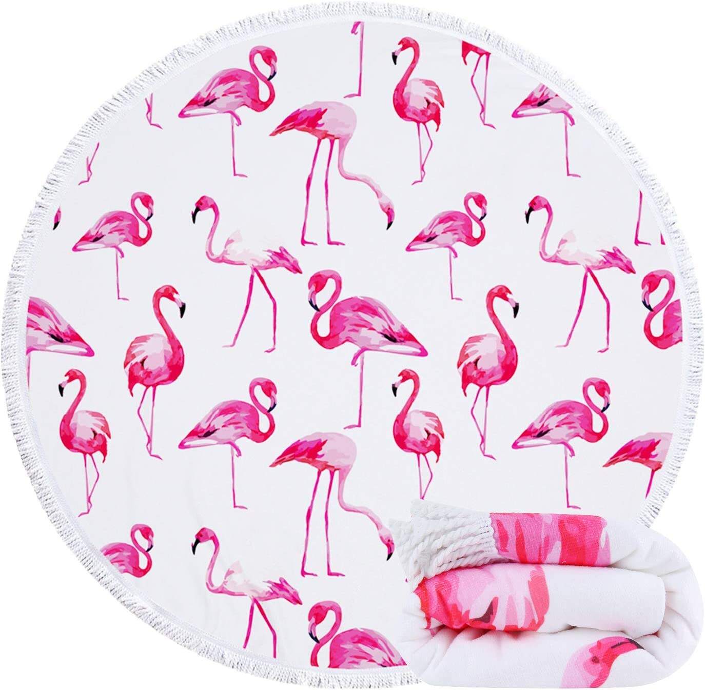 Luxury Custom Print Circle Sandfree Microfiber and cotton  Printed Round Beach Towel With Tassels manufacture