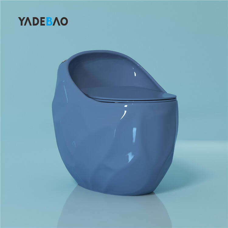 Hotel Bathroom Inodoro Sanitary Ware Wc Round Egg Shape Commode Toilet Bowl One Piece Ceramic Pink Color Toilet details