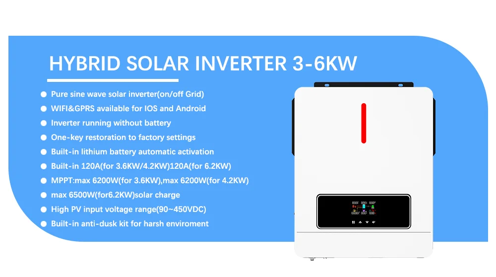 Good Competitive Price Hybrid Solar inverter MPPT Pure Sine Wave off grid inverter for home solar energy system details