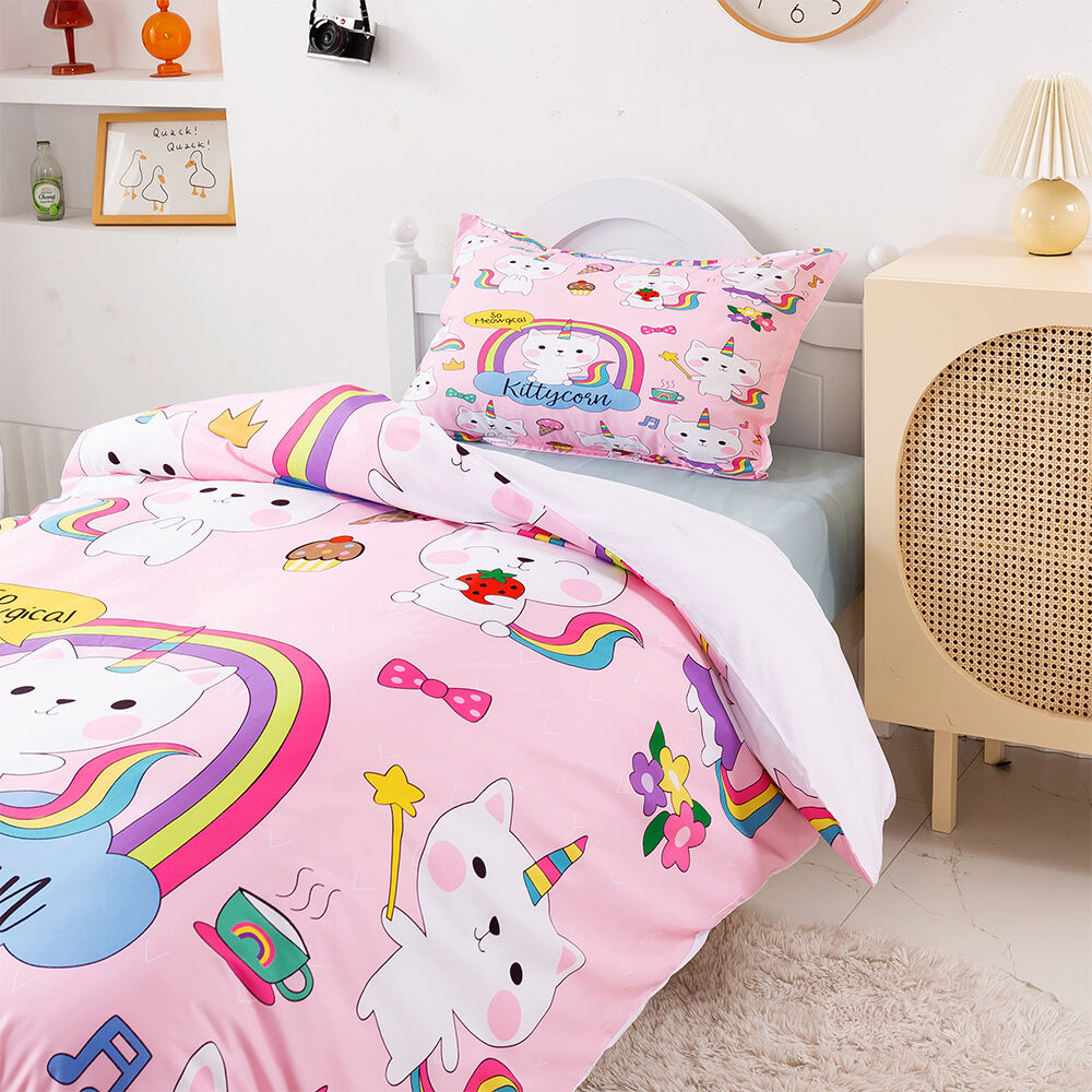 Kids 3d print cartoon custom bedding set girl bed set luxury for children details