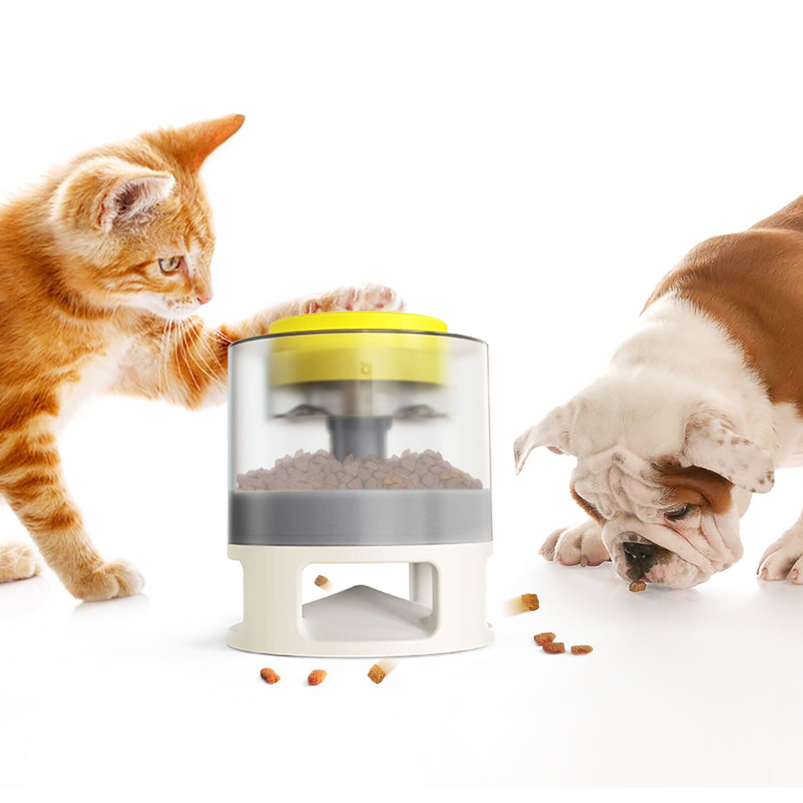 Plastic Pet food catapult toy for dog and cat details