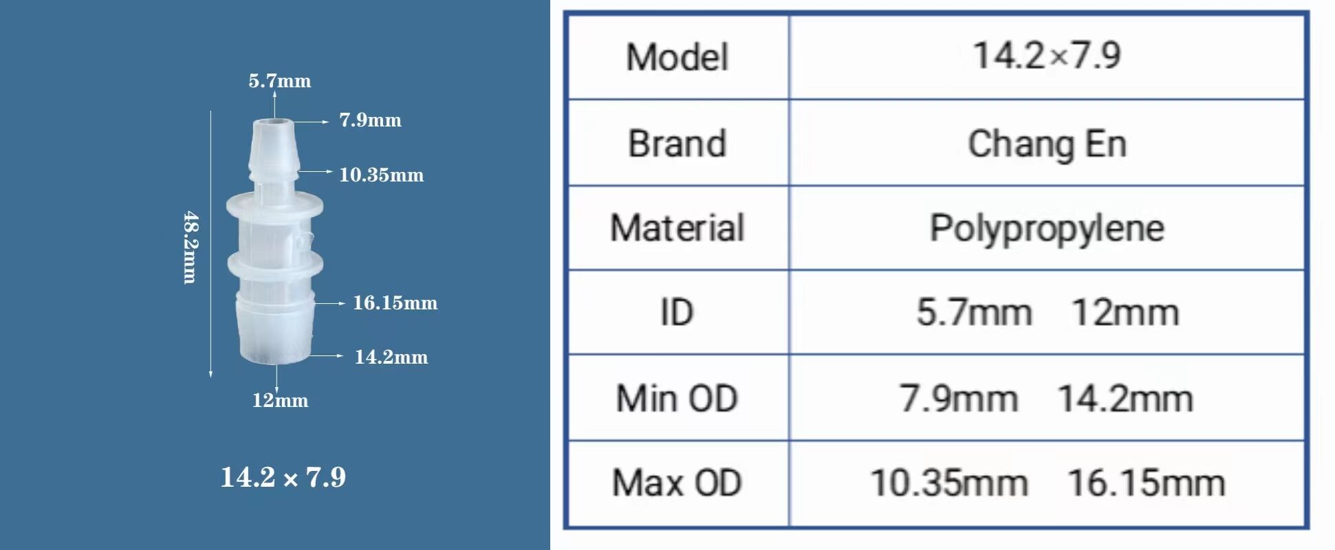 Chang En Variable diameter straight through Medical grade direct access Straight connector factory