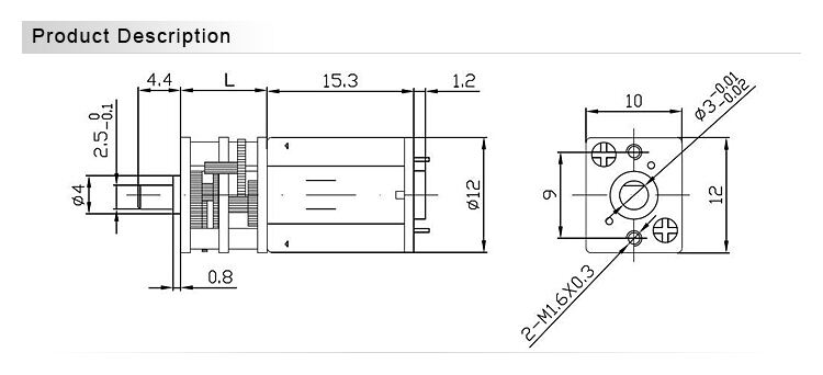 DSD-12SSN20  N20 Gear Motor M4 * 55mm Thread 3v6v12v Dc Reduction Motor supplier