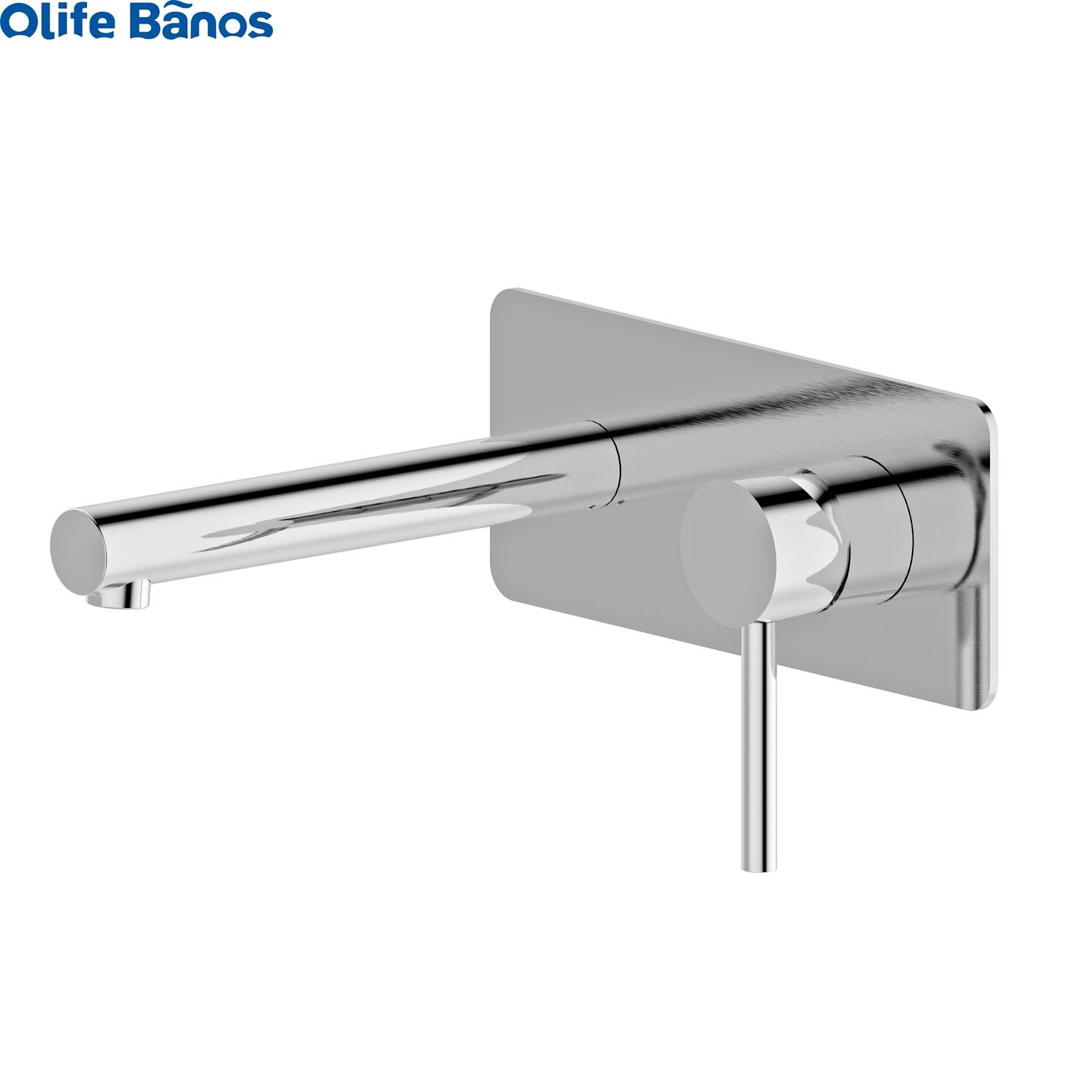 Guangdong Bathroom 3 Hole Old Wall Mount Bathroom Basin Taps concealed brushed gold basin mixer Hot and Cold faucet details