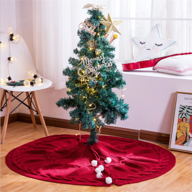 Sq Creative Christmas Tree Pet Crochet  Decoration 100% Acrylic Cable Round  Knitted  Knit Throw Kids Adult Blanket of Home supplier