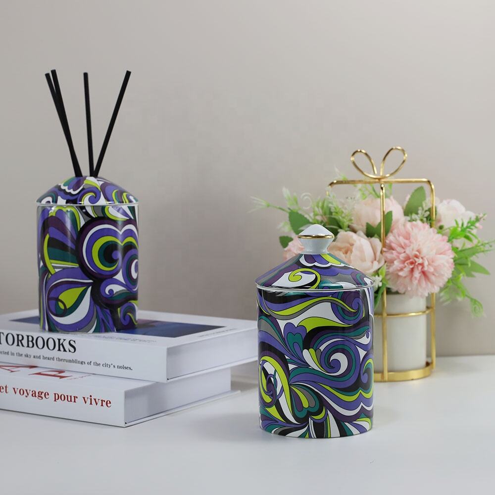 Wholesale Cylinder Ceramic Candle Jar Candle Container Box For Home Decoration supplier