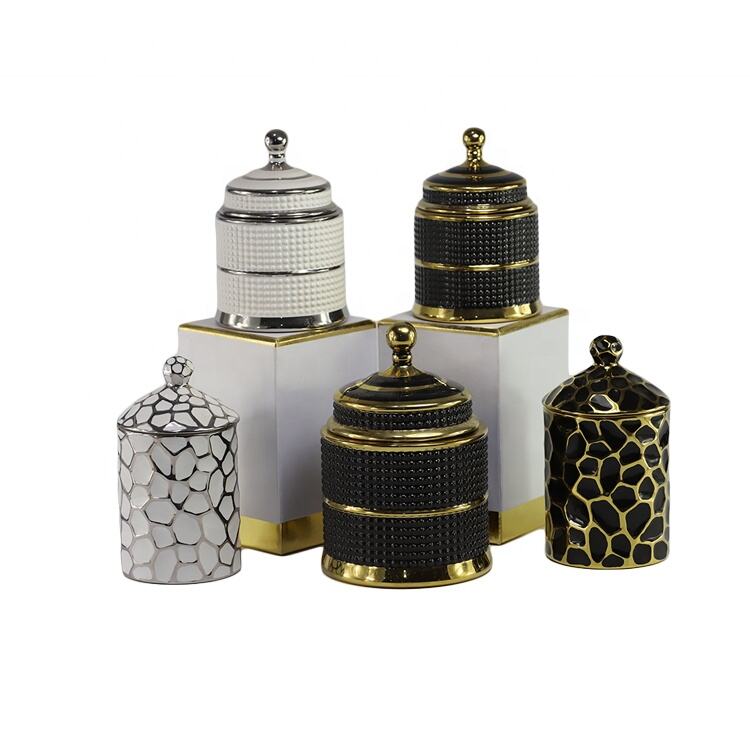 Wholesale Custom Ceramic Candle Vessels Porcelain Candle Jars with Lids Cheap in Bulk supplier