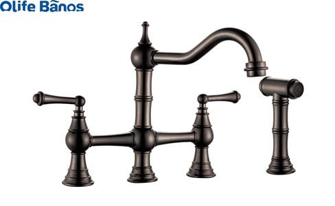 2 Handle Widespread Bathroom Faucets Matte Black with Valve and Pop-Up Drain Assembly Black 8 Inches 3 Hole Bathroom Faucet manufacture