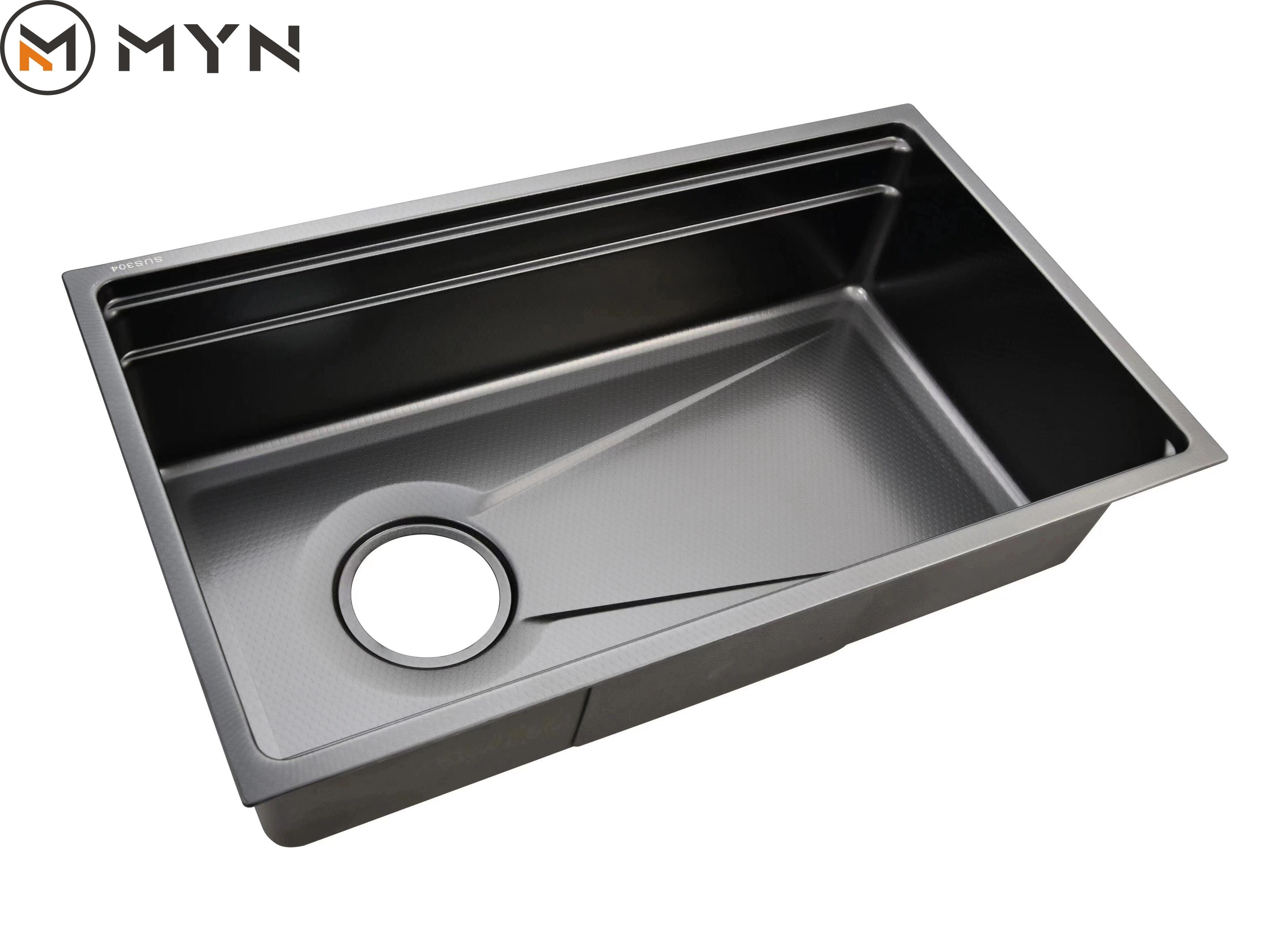 2023 Newest Design 0.95 mm Thickness Durable Wear-resistant Under Counter Bionic Honeycomb Big Single Bowl  Kitchen Sink factory