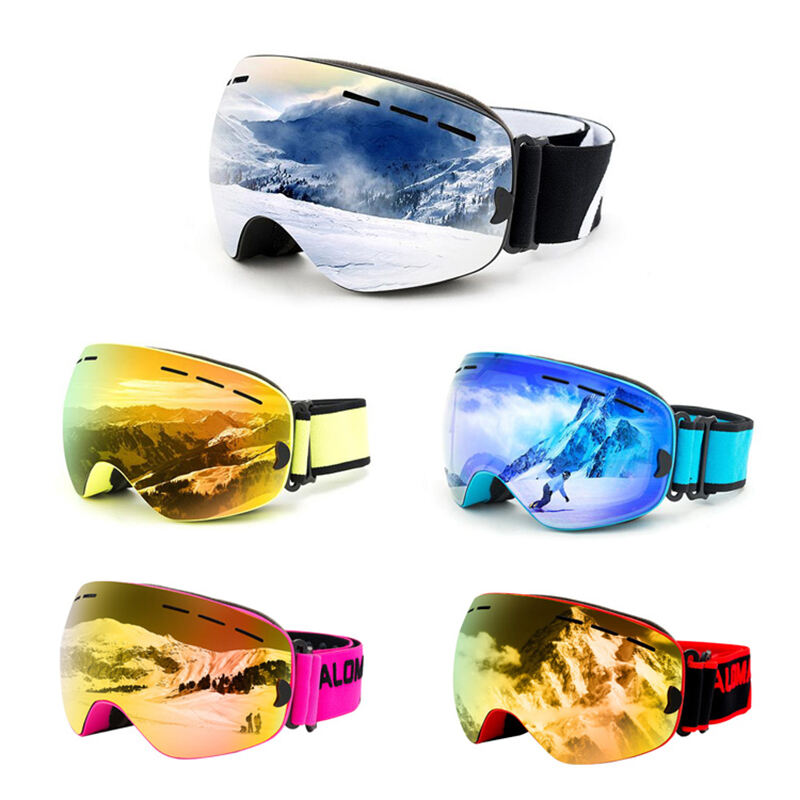 ALOMA Custom Logo adult &kids Fashion Snow ski goggles Cylindrical UV Lens Protection Snowboard Anti-Fog snow goggles supplier