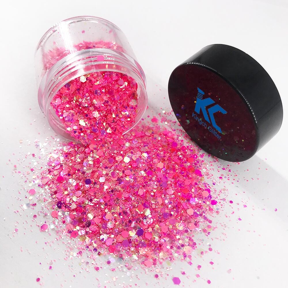 Wholesale Beauty Cosmetic Chunky pink glitter for Hair Body Nail Face DIY Crafts supplier