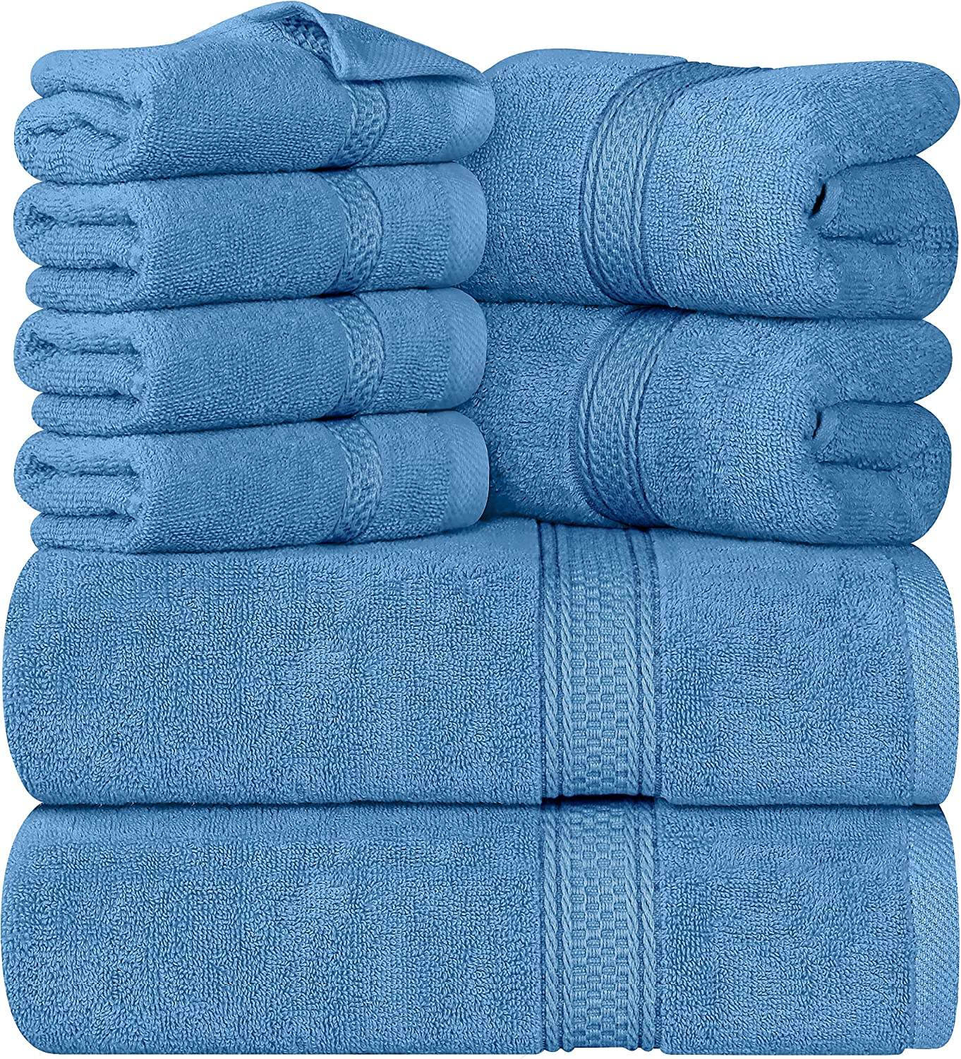 Luxury Super Soft Hotel Quality Towel Bath Set Linen Blue Hand Towels 4 Pack Quick-Dry custom bath Towel details