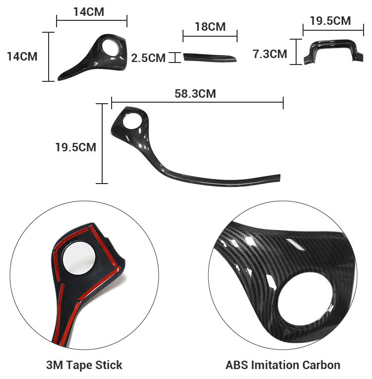 Yuan Plus Accessory Abs Carbon Fiber Central Console Trim Central Console Dashboard Strip Trim For BYD Atto 3 supplier