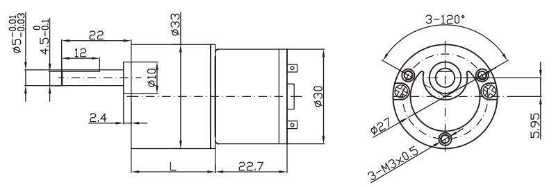 DSD-33RS520 Dia 33mm 6v 12-volt dc gear electric motor details