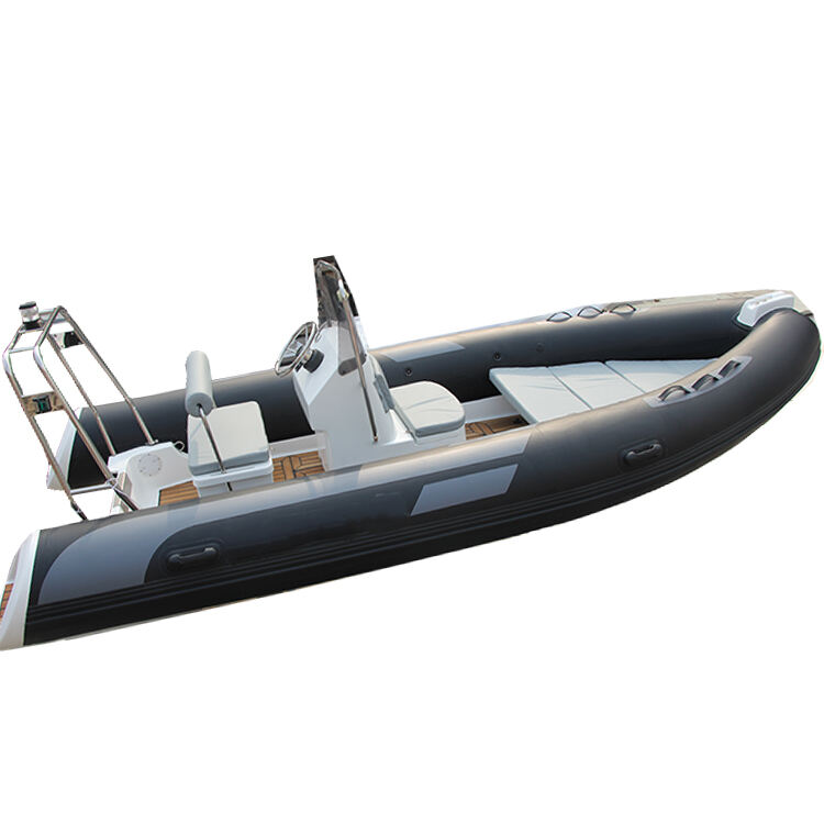 RIB480 a Black Fiberglass Hull Rib Boat With PVC or Hypalon Tube Inflatable Rib 480 manufacture