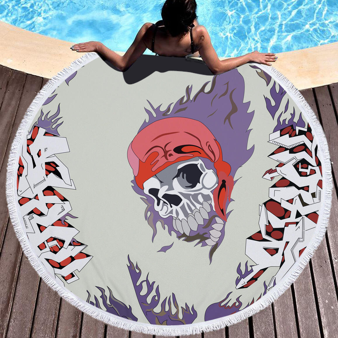 2020 new design Customized Sublimation round printed beach towel With Logo supplier