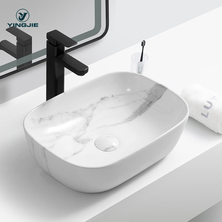 Basin Manufacturer New Design High Quality Above Top Mount Customized Marble Basin