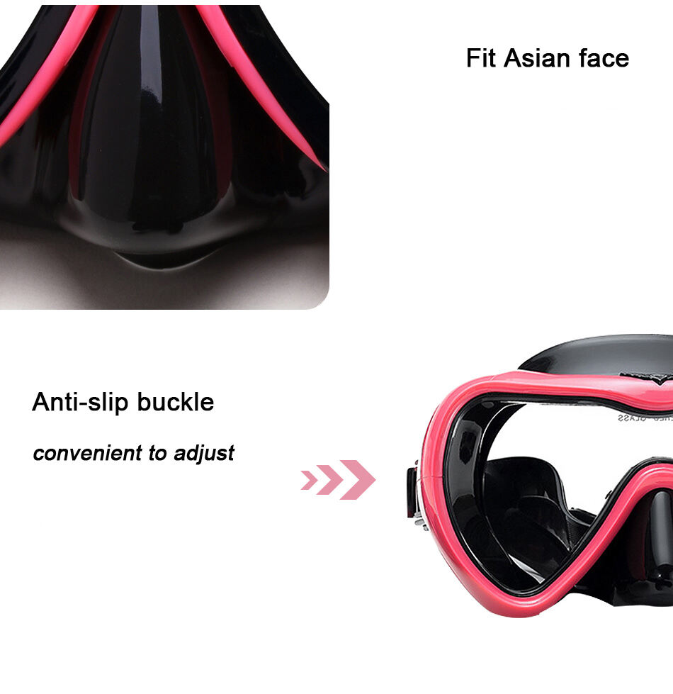 Aloma Single lens Tempered glass Anti-Fog Coated glass Diving Anti-Splash swimming Free diving mask for Men Women supplier