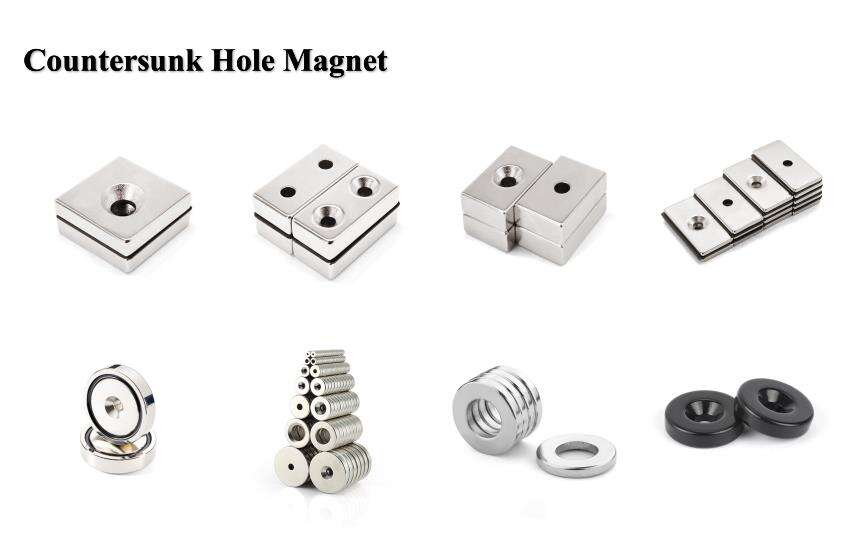 Strong magnetic force round neodymium magnet with countersunk hole for screw factory